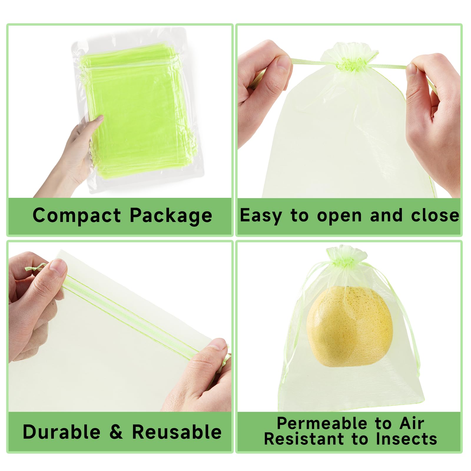 Multiple SmileLucky Fruit Protection Bags in a garden setting