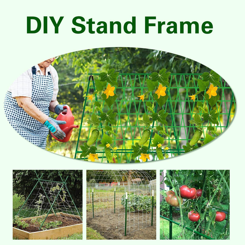 Multiple Sprigra garden stakes in use for tomato plants