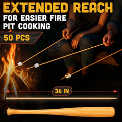 Multiple Tesorrio Bamboo Smores Sticks laid out on a table