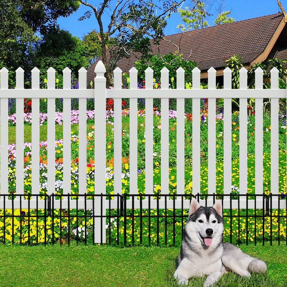 Multiple Thrivinest fence panels aligned in yard