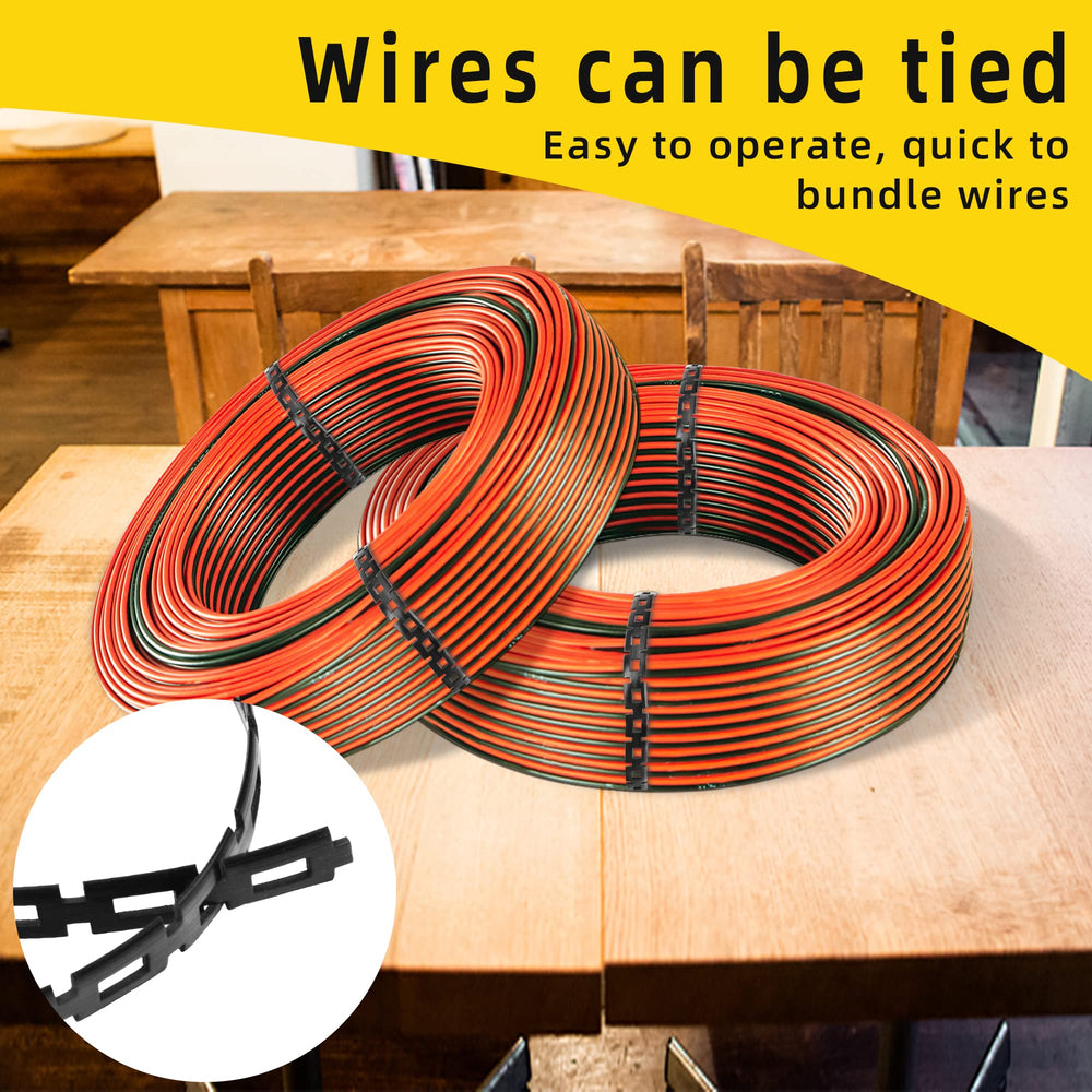 multiple uses of tree tie for garden organization