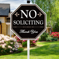multiwins No Soliciting Sign 11" x 27" front view