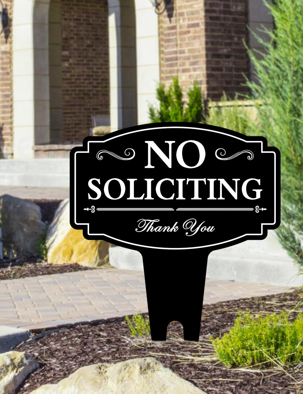 multiwins No Soliciting Sign against a natural background