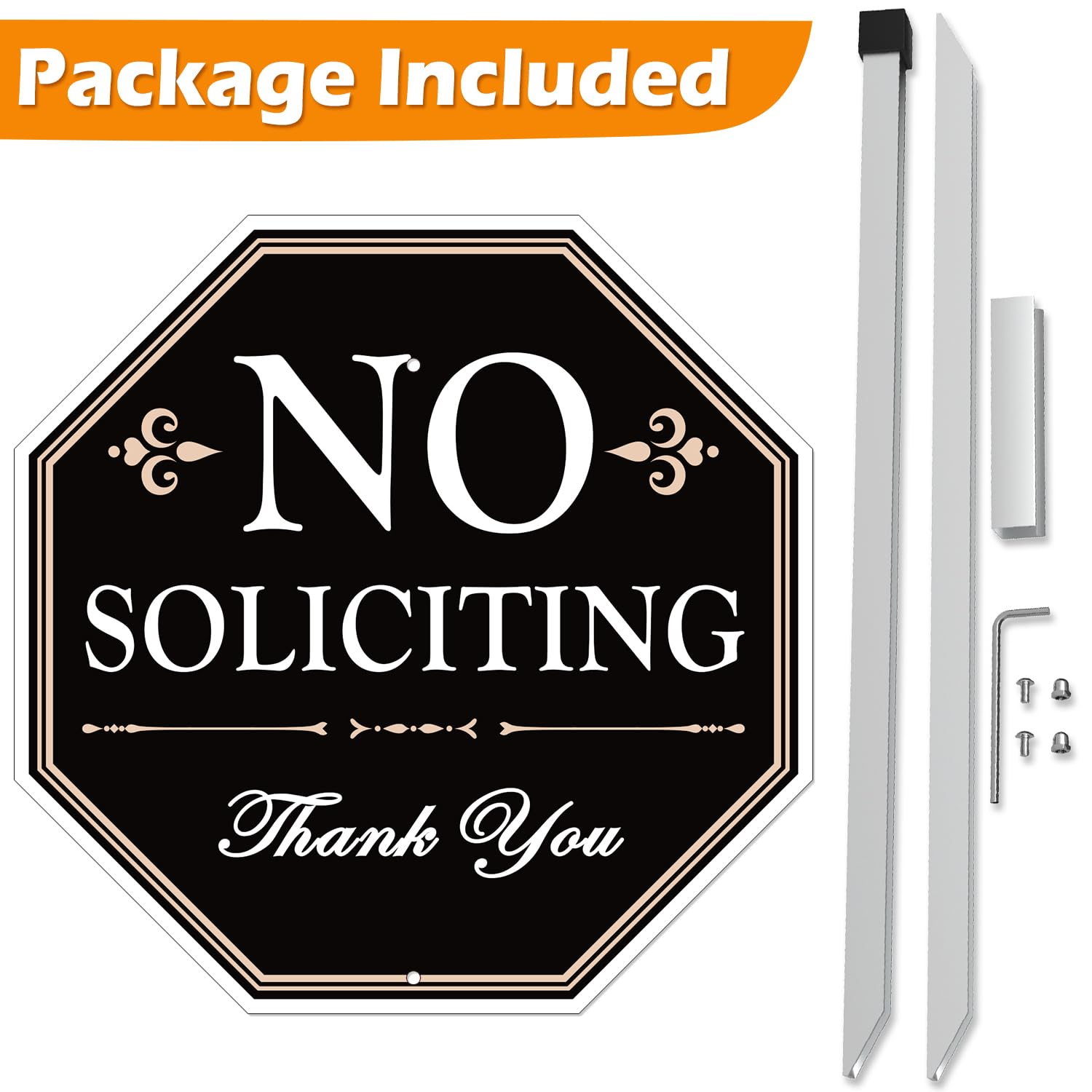 multiwins No Soliciting Sign angled view