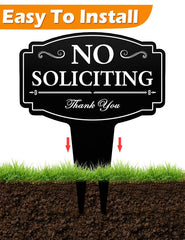 multiwins No Soliciting Sign displayed at a front door