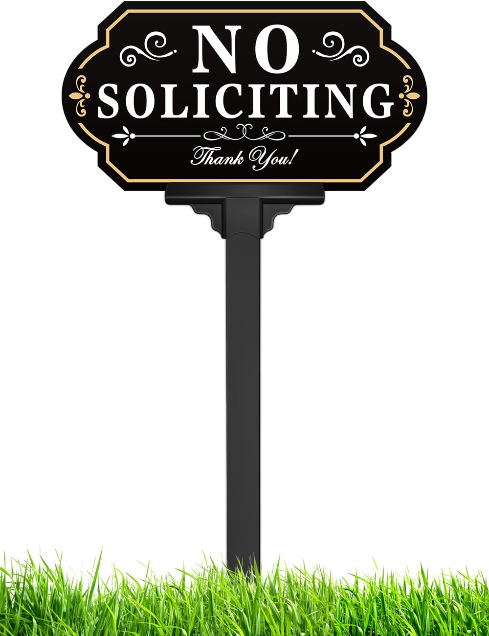 multiwins No Soliciting Sign front view with adjustable height