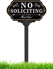 multiwins No Soliciting Sign front view with adjustable height