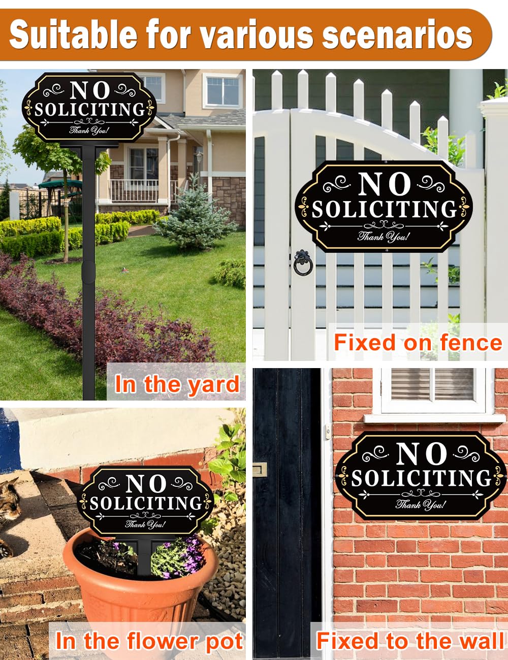 multiwins No Soliciting Sign in front of a house