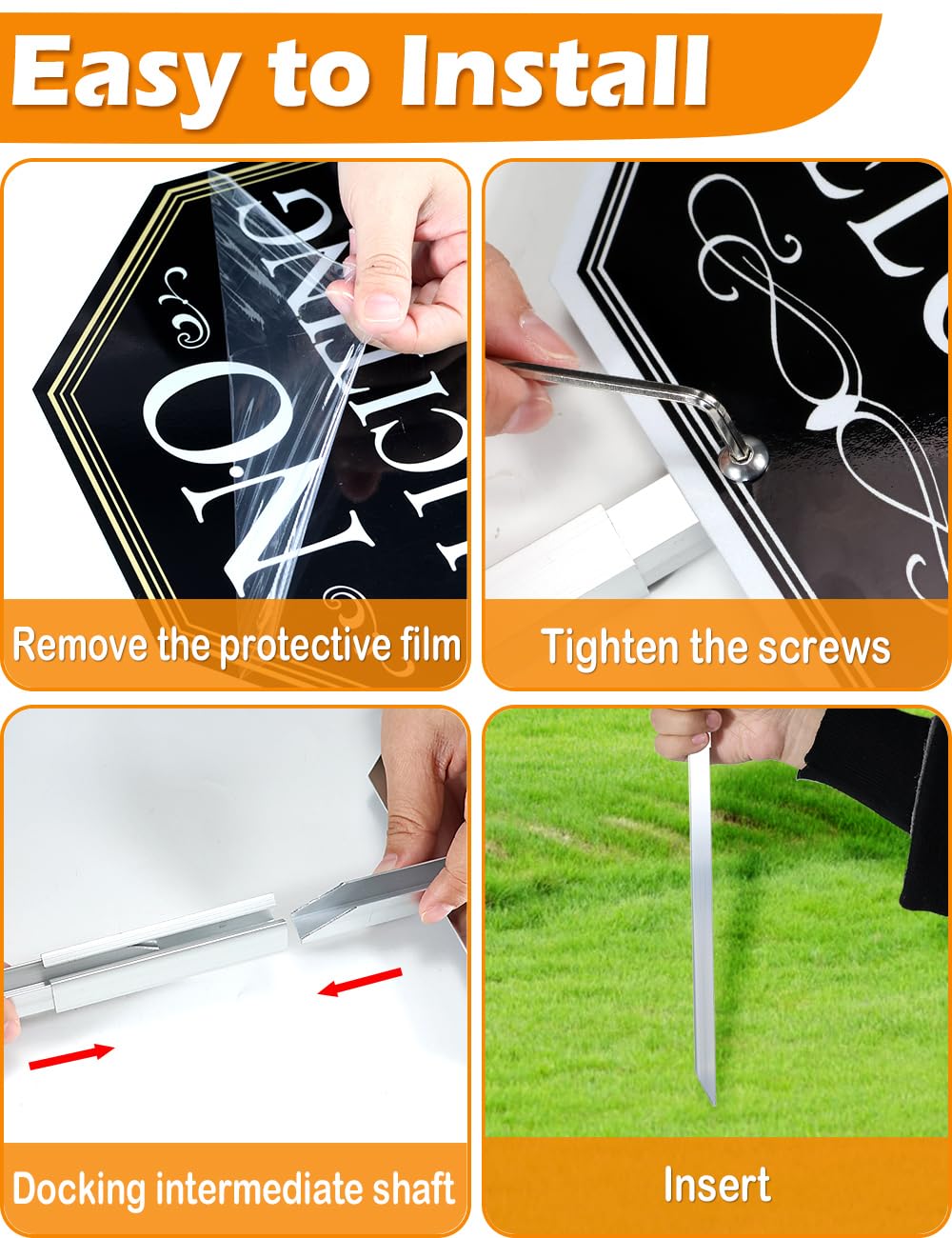 multiwins No Soliciting Sign installation process