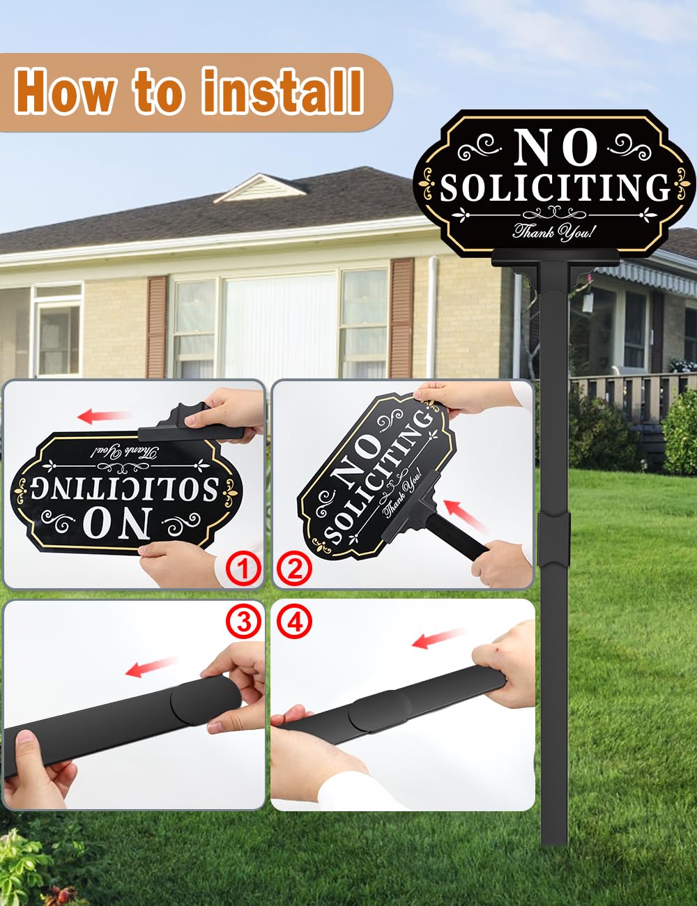 multiwins No Soliciting Sign on a porch