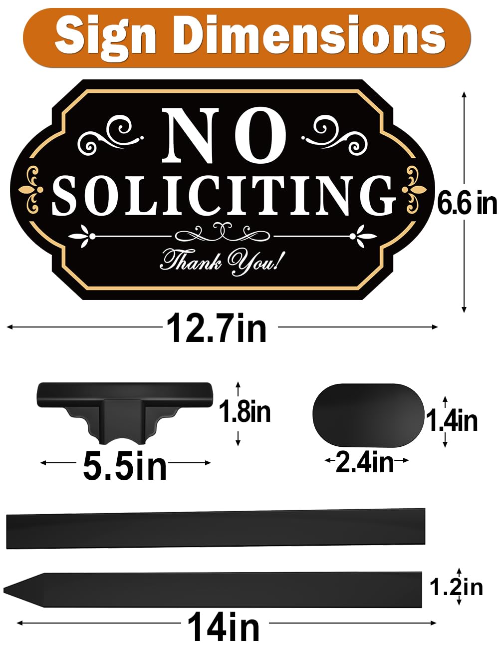 multiwins No Soliciting Sign showing adjustable feature