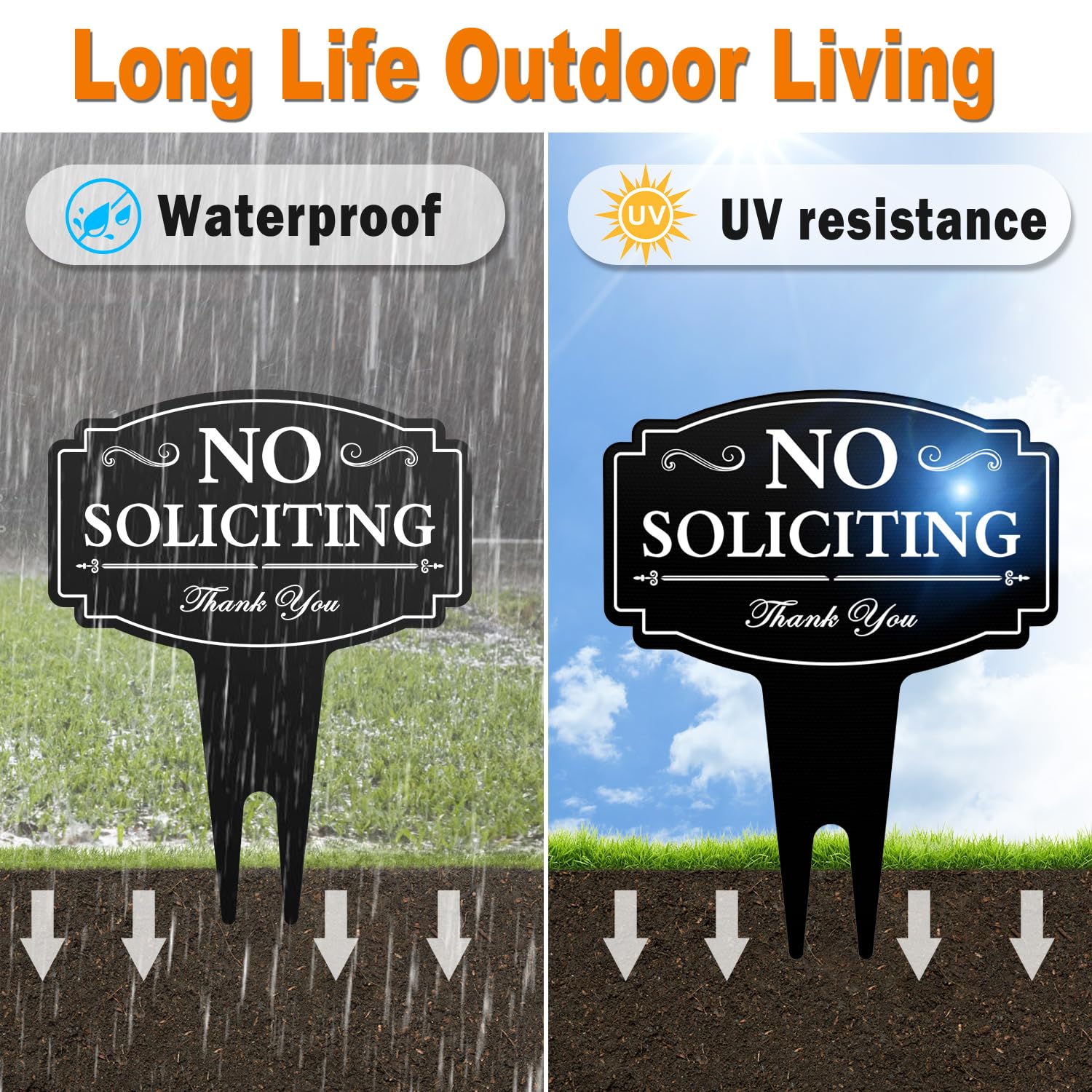 multiwins No Soliciting Sign showing high visibility outdoors