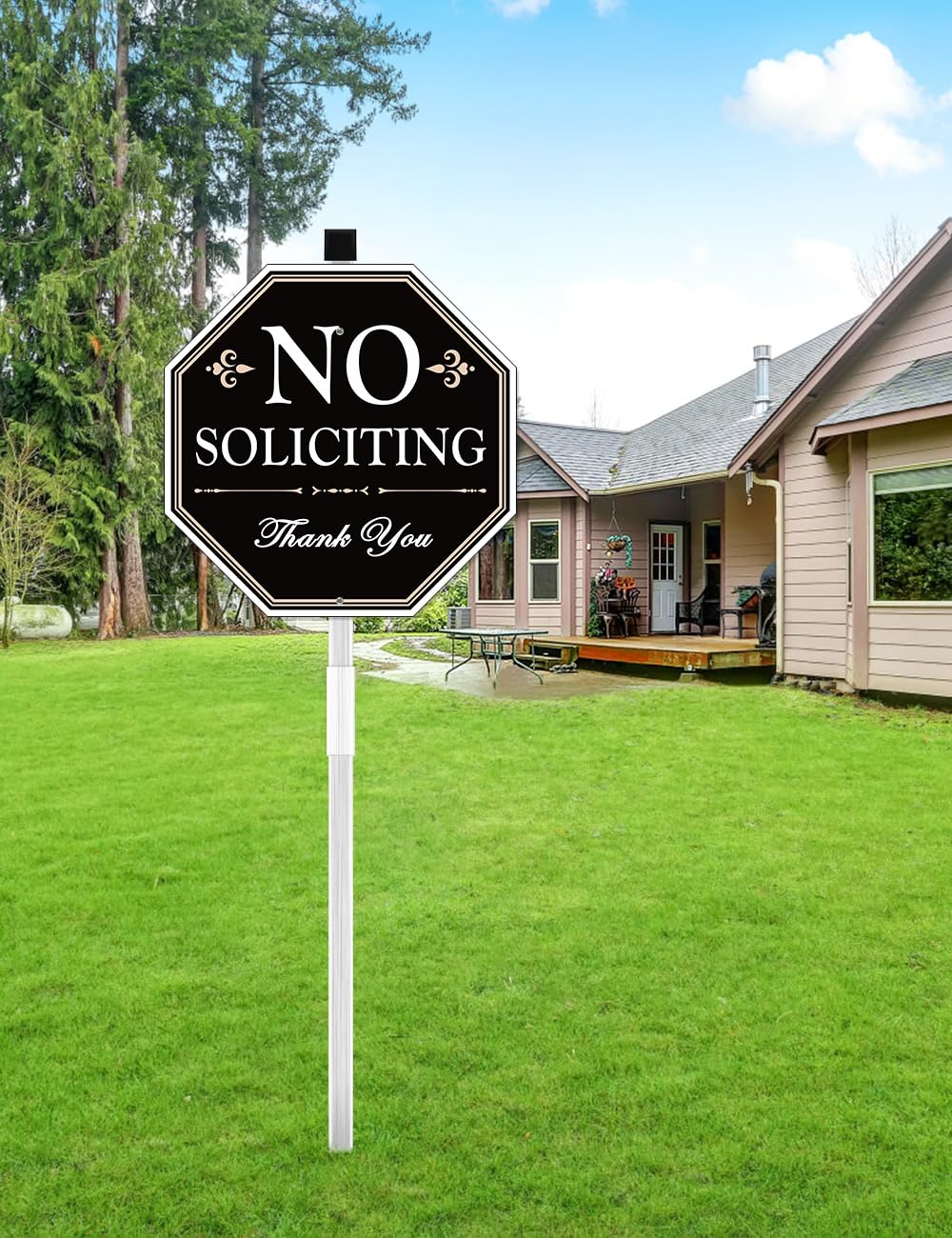multiwins No Soliciting Sign with 27" stake