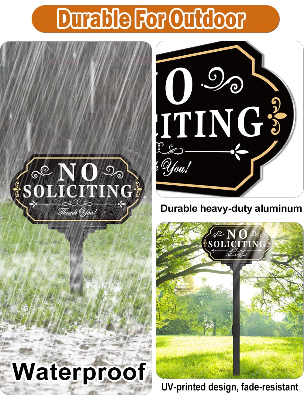 multiwins No Soliciting Sign with stake