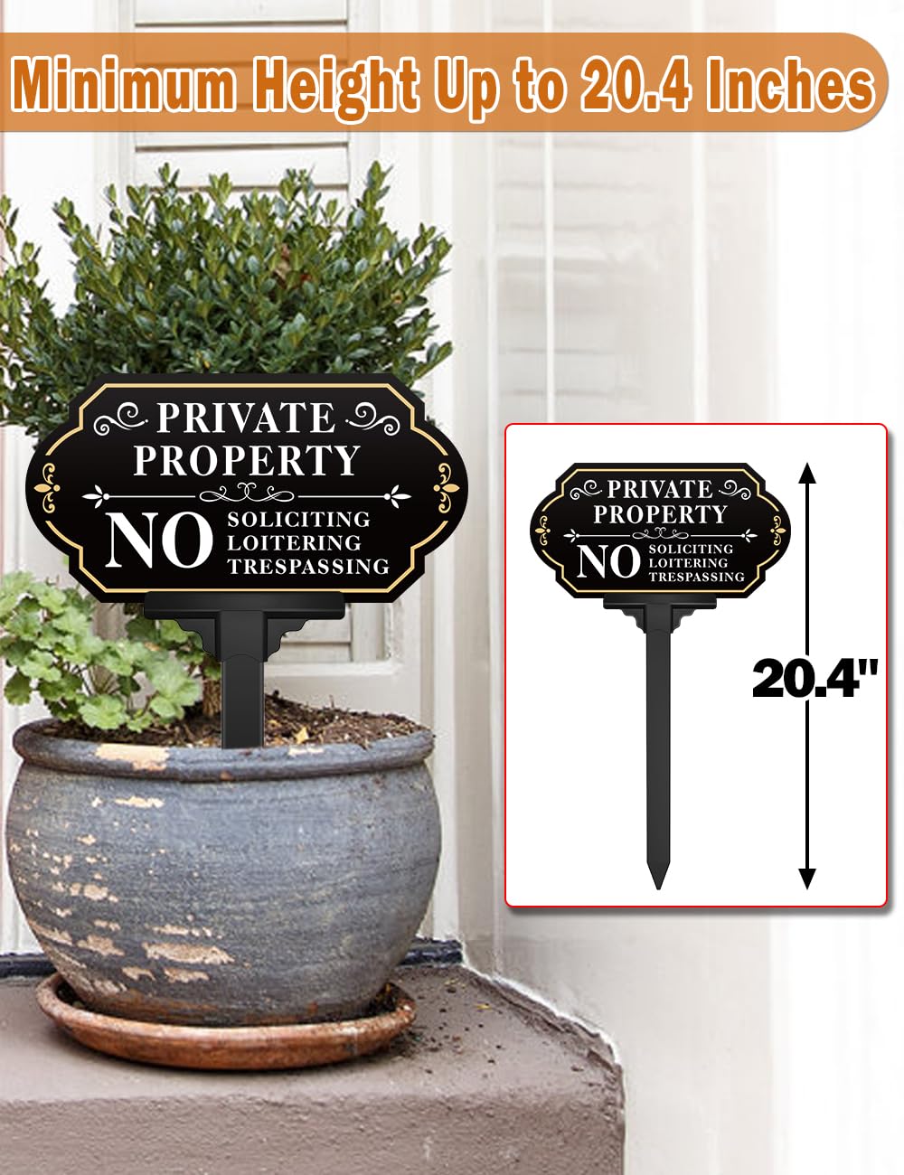 multiwins No Soliciting Sign with stake in the ground