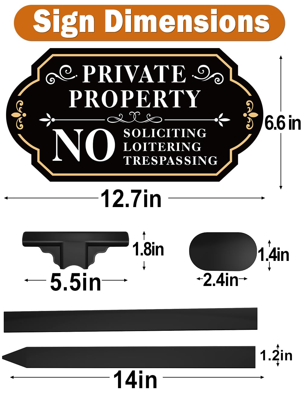 multiwins No Soliciting Sign with white color finish
