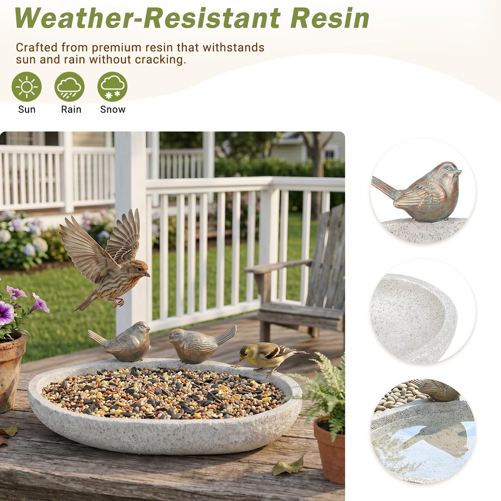 MUMTOP Bird Bath displayed in a garden setting