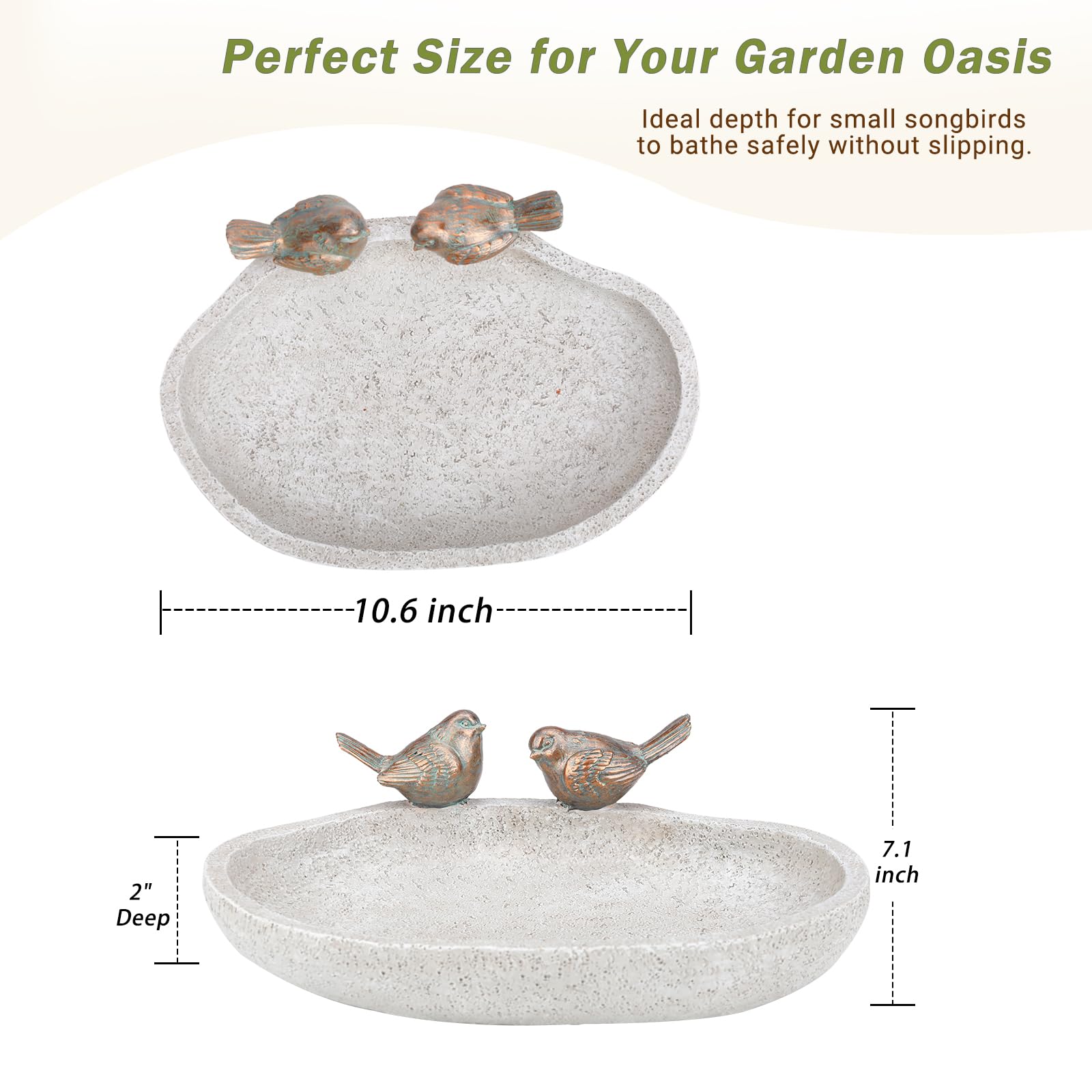 MUMTOP Bird Bath filled with water for birds