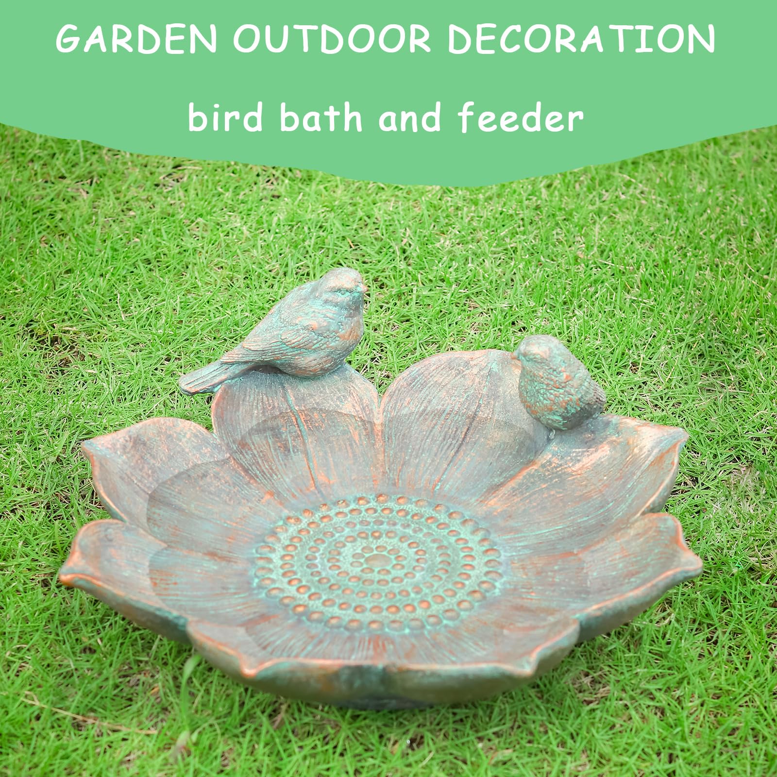 MUMTOP Bird Bath in garden setting with birds