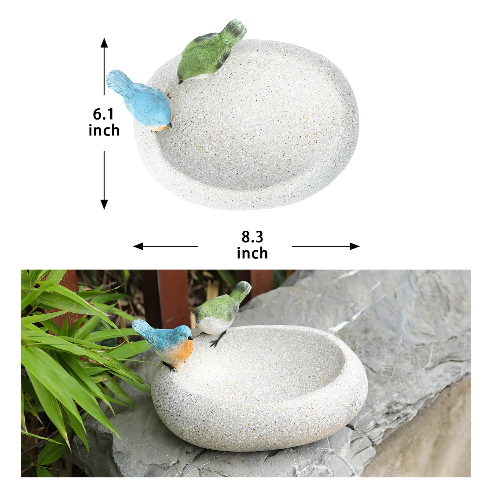 MUMTOP Bird Bath outdoors with flowers in the background