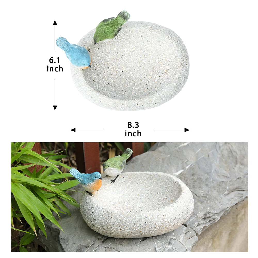 MUMTOP Bird Bath outdoors with flowers in the background