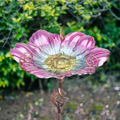 MUMTOP Birdbath in a garden setting with flowers