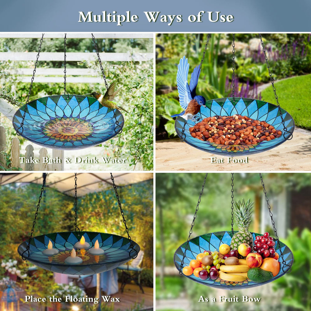 MUMTOP Hanging Bird Bath packaging showing contents