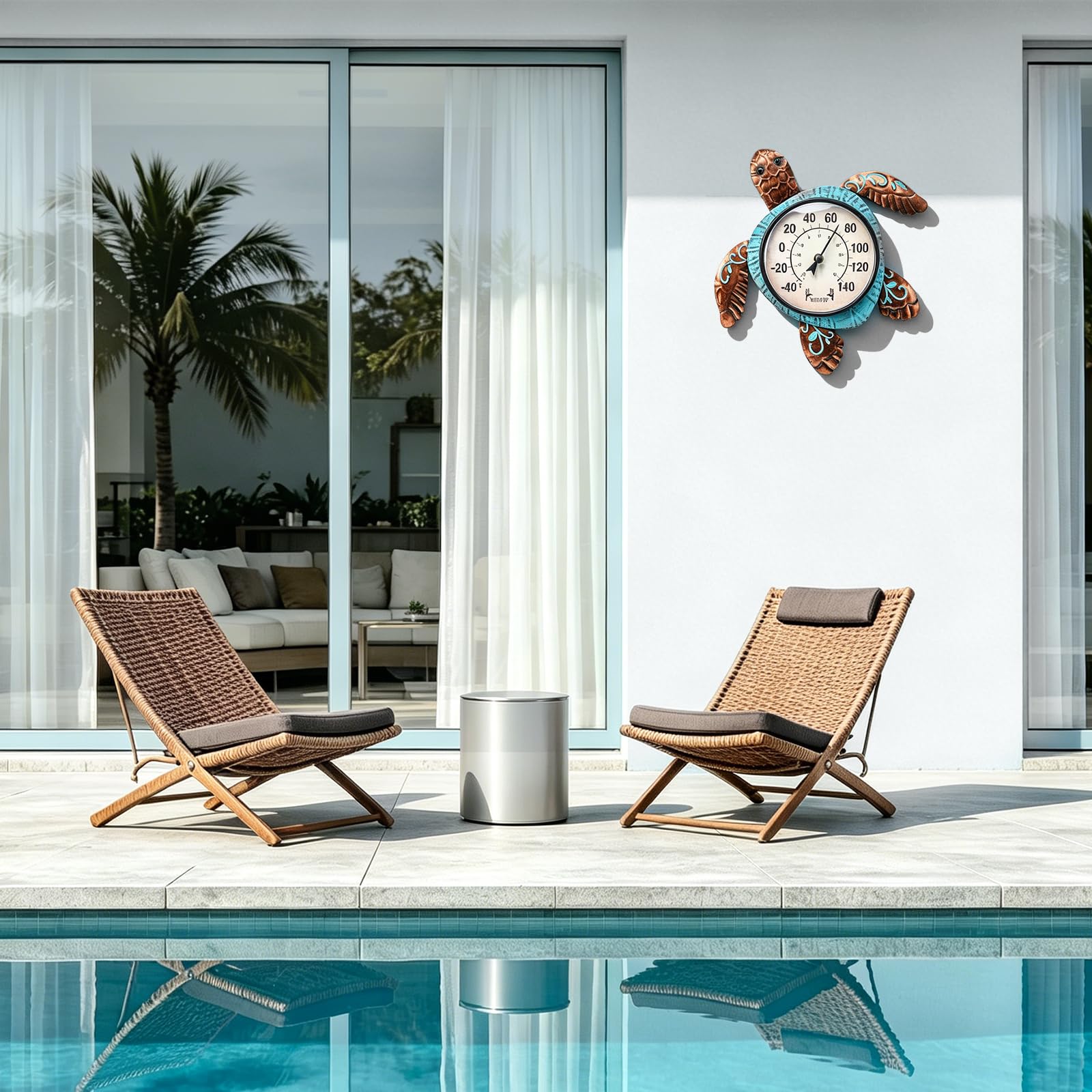 MUMTOP Outdoor Thermometer displayed on patio wall