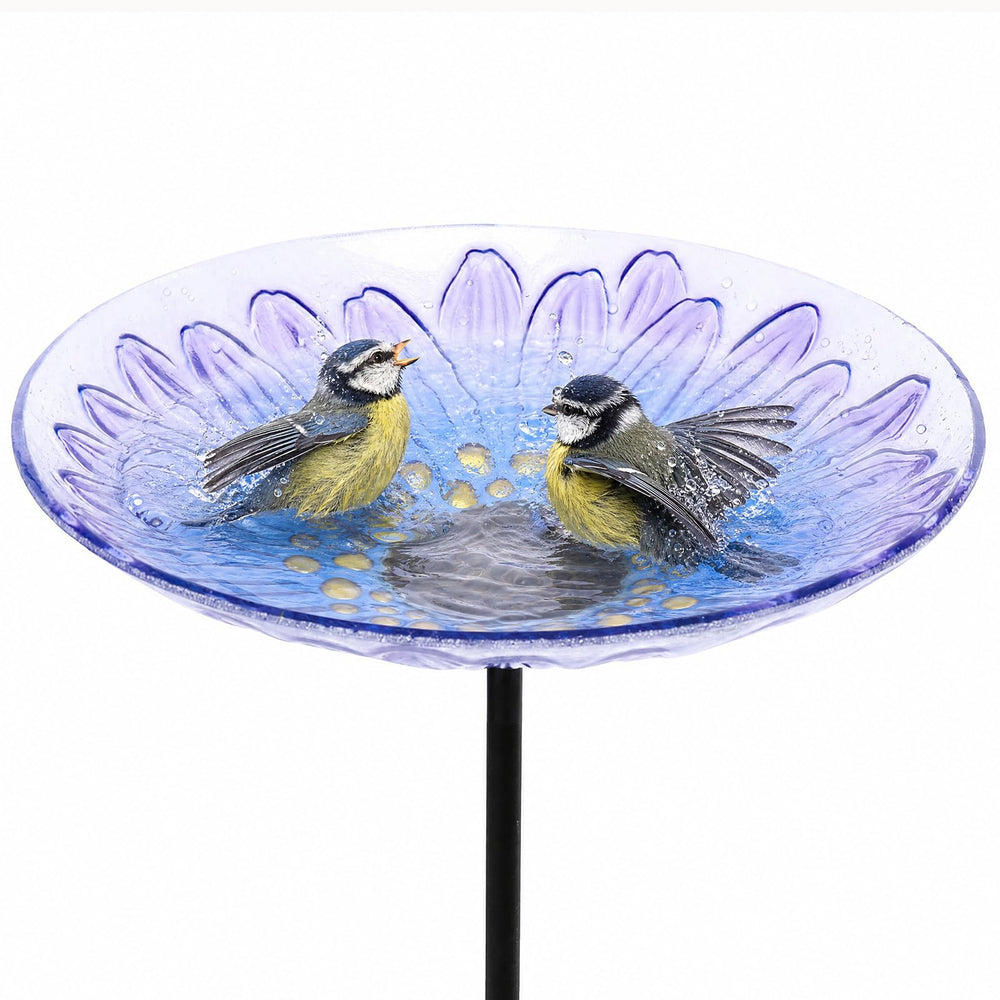 MUMTOP Purple Daisy Flower Bird Bath front view