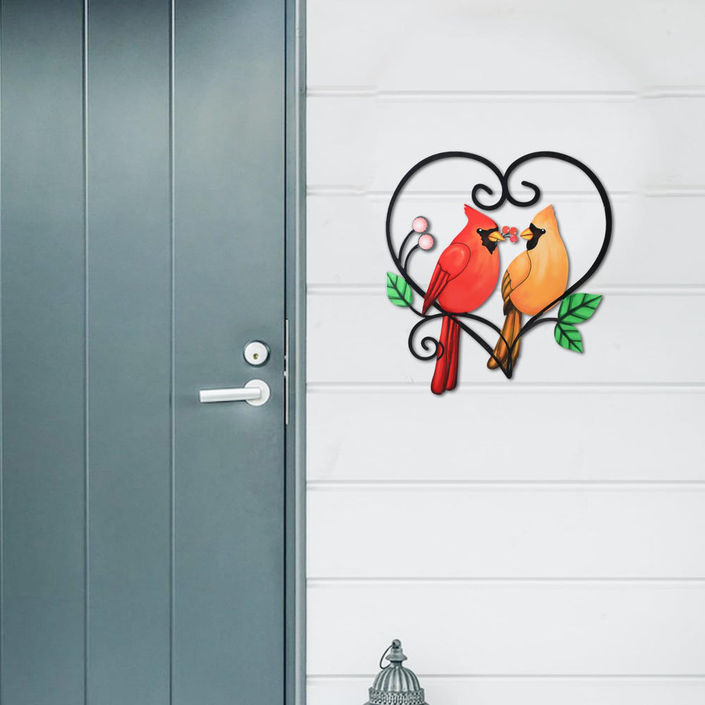 MUMTOP vibrant red cardinal wall art displayed on a porch