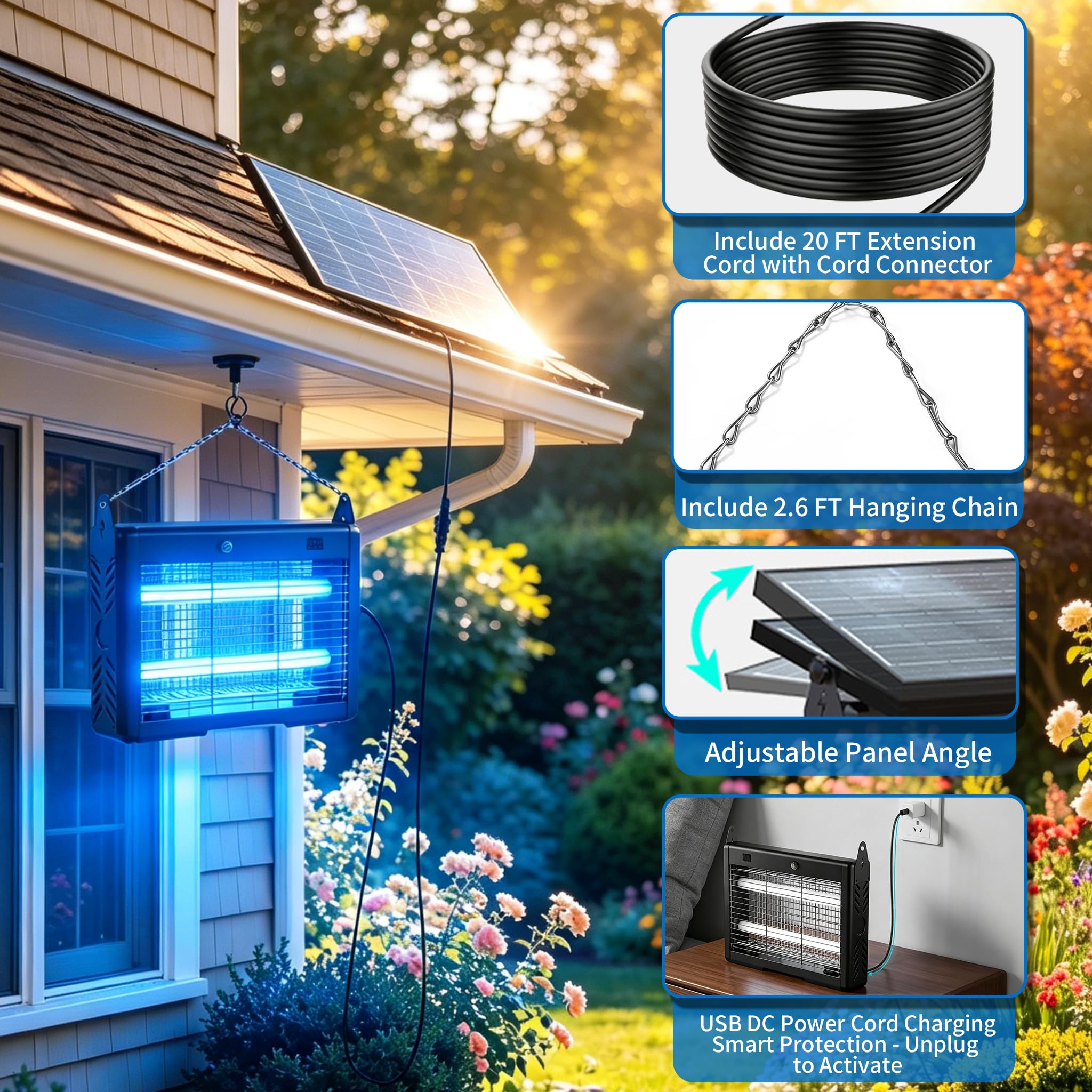 Murutoi Solar Bug Zapper outdoor setup in garden