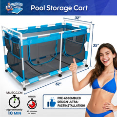 MUSCCCM Pool Float Storage Organizer U-shaped side opening for easy access