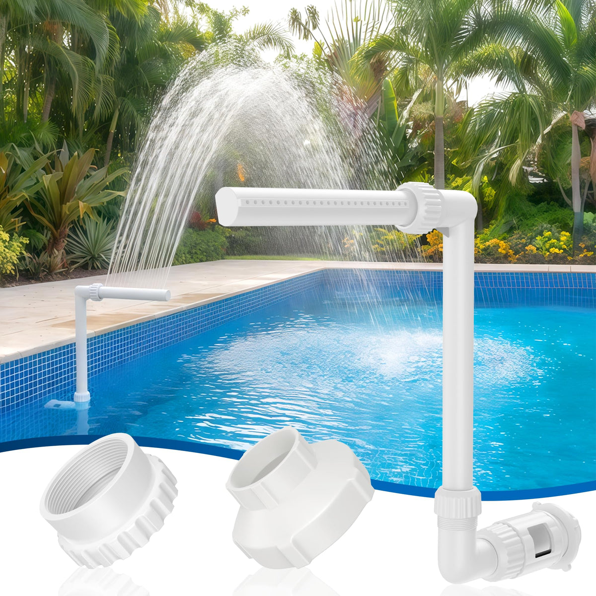 MUSCCCM Pool Fountain main view with adjustable control valve