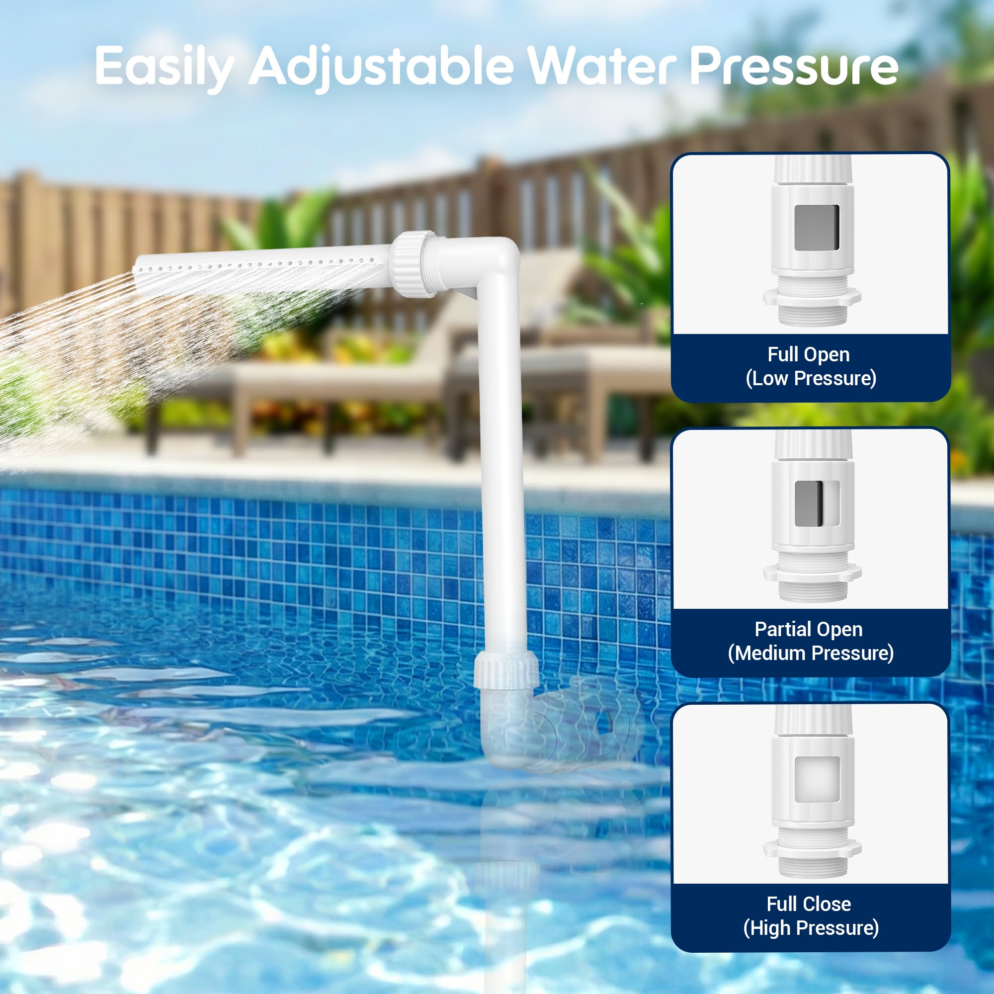 MUSCCCM Pool Fountain with water spray effect in pool