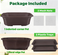 MUZHI bonsai pot with mesh pad inside