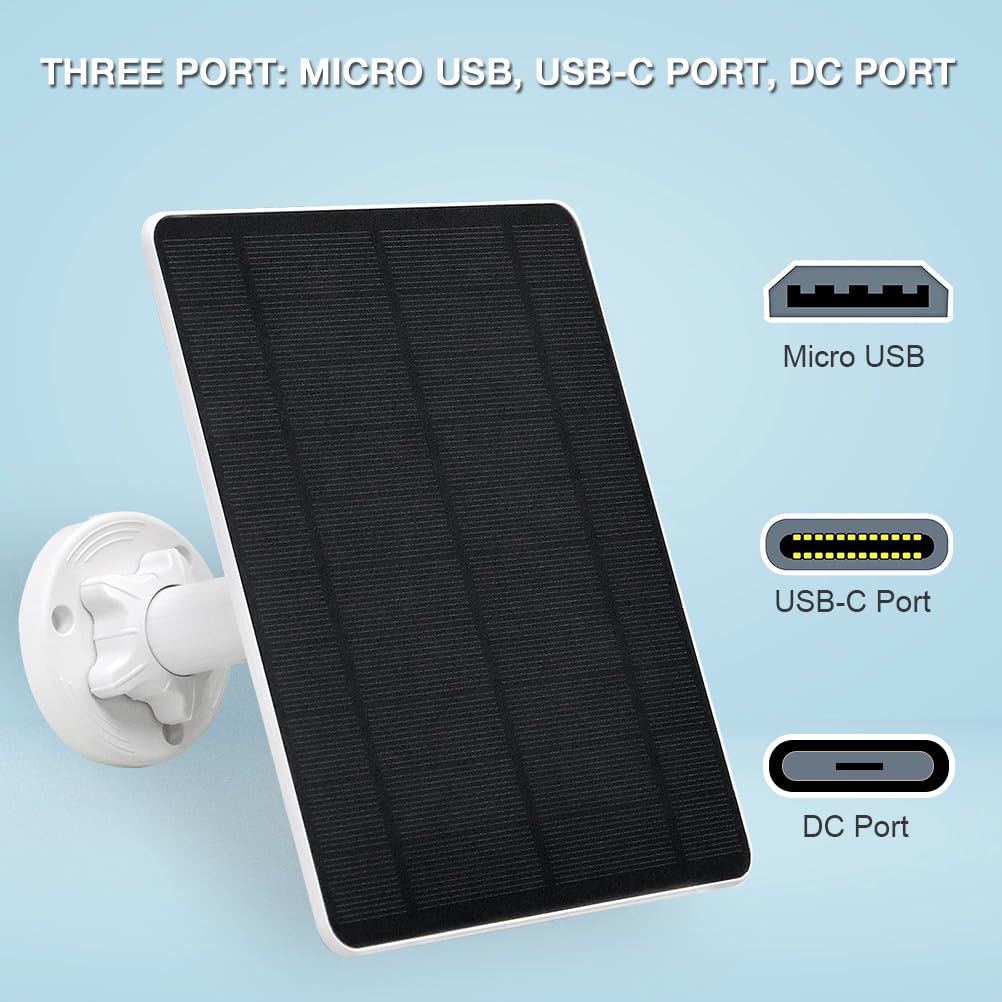 MUZUZZI solar panel with adjustable bracket and power cord