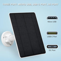MUZUZZI solar panel with adjustable bracket and power cord