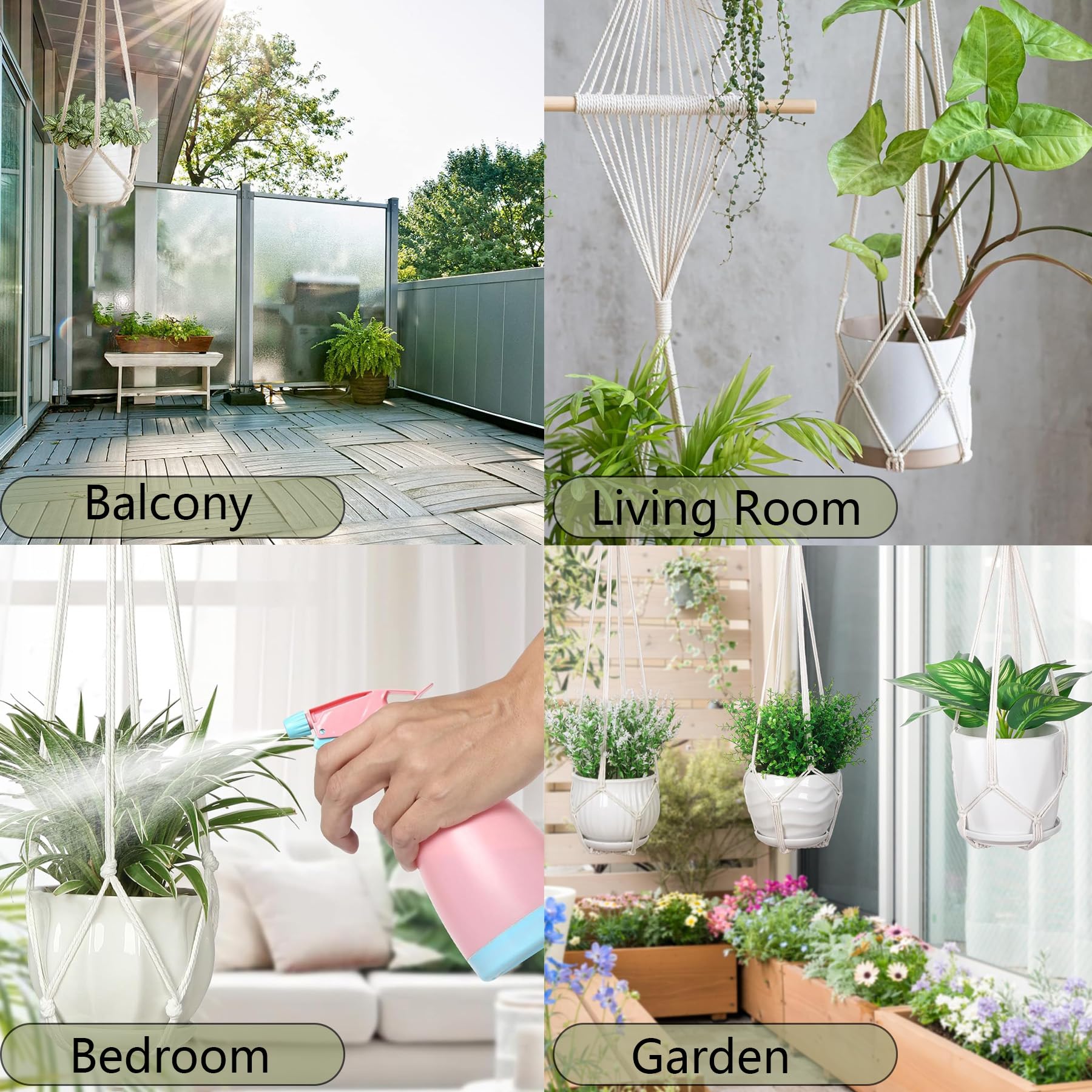 MVOVM Macrame Plant Hanger showcasing beige colour and design