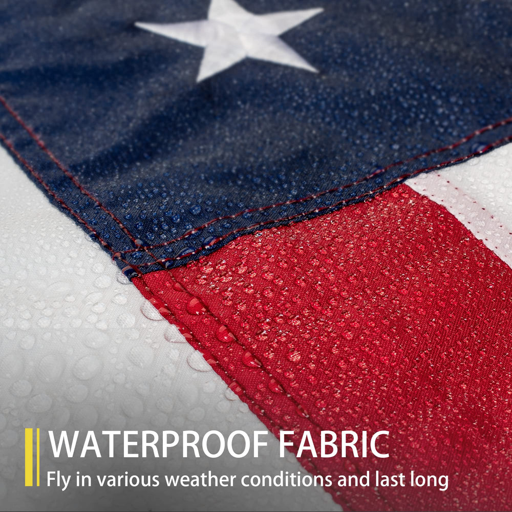 MVPRING American Flag displayed in a garden setting