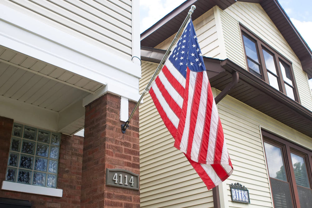 MVPRING American Flag displayed in a garden setting