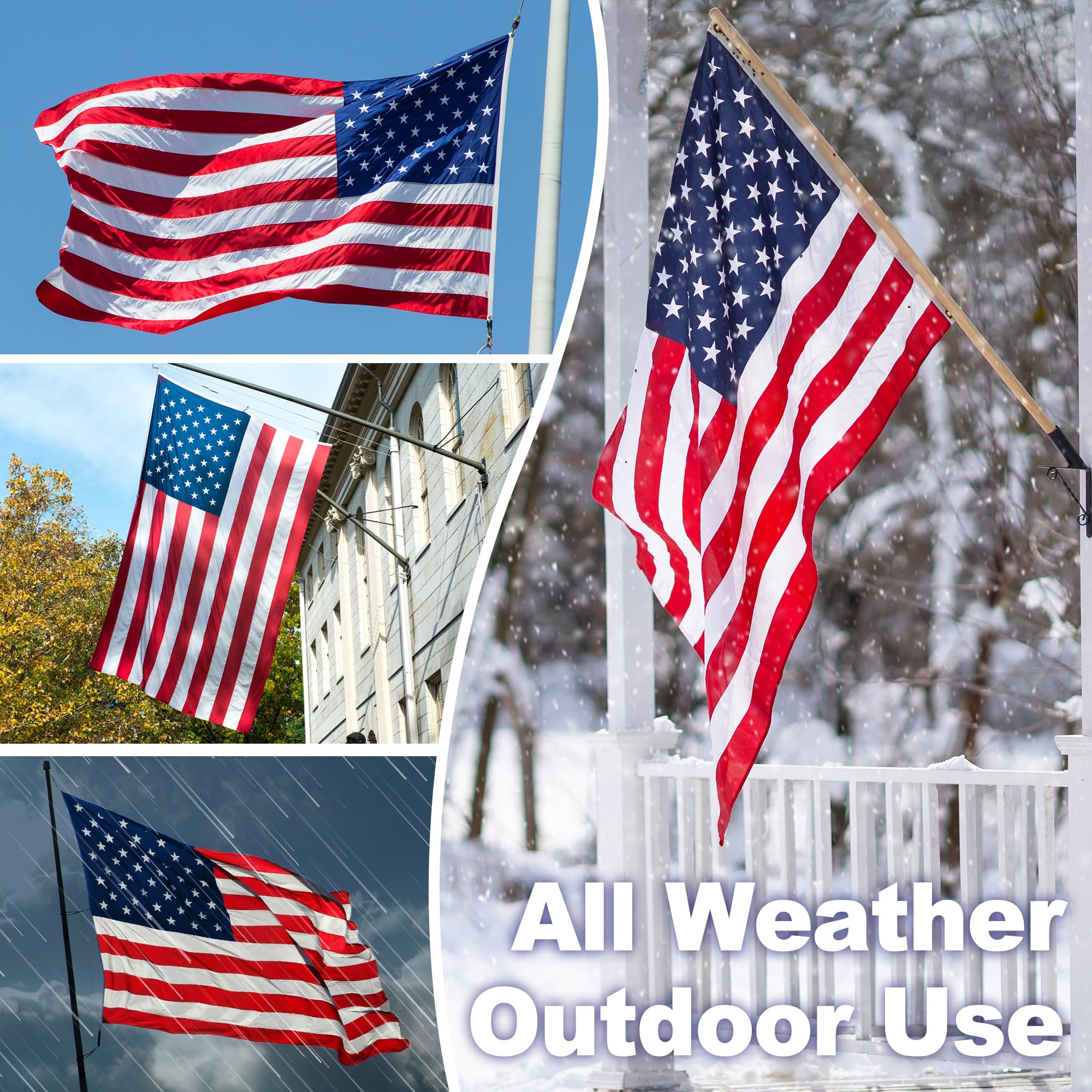 MVPRING American Flag hanging in a garden setting