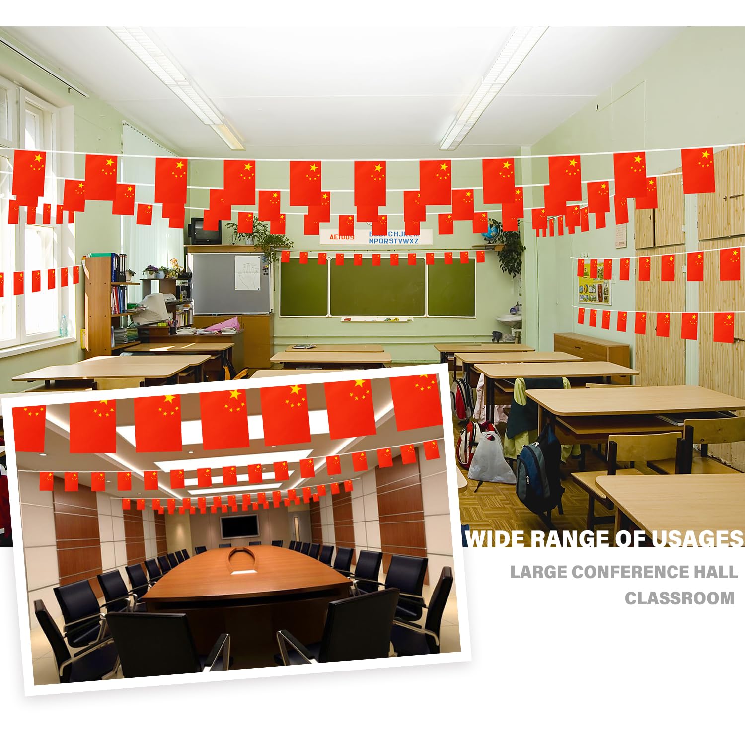 MVPRING China flag banner showing stitching details