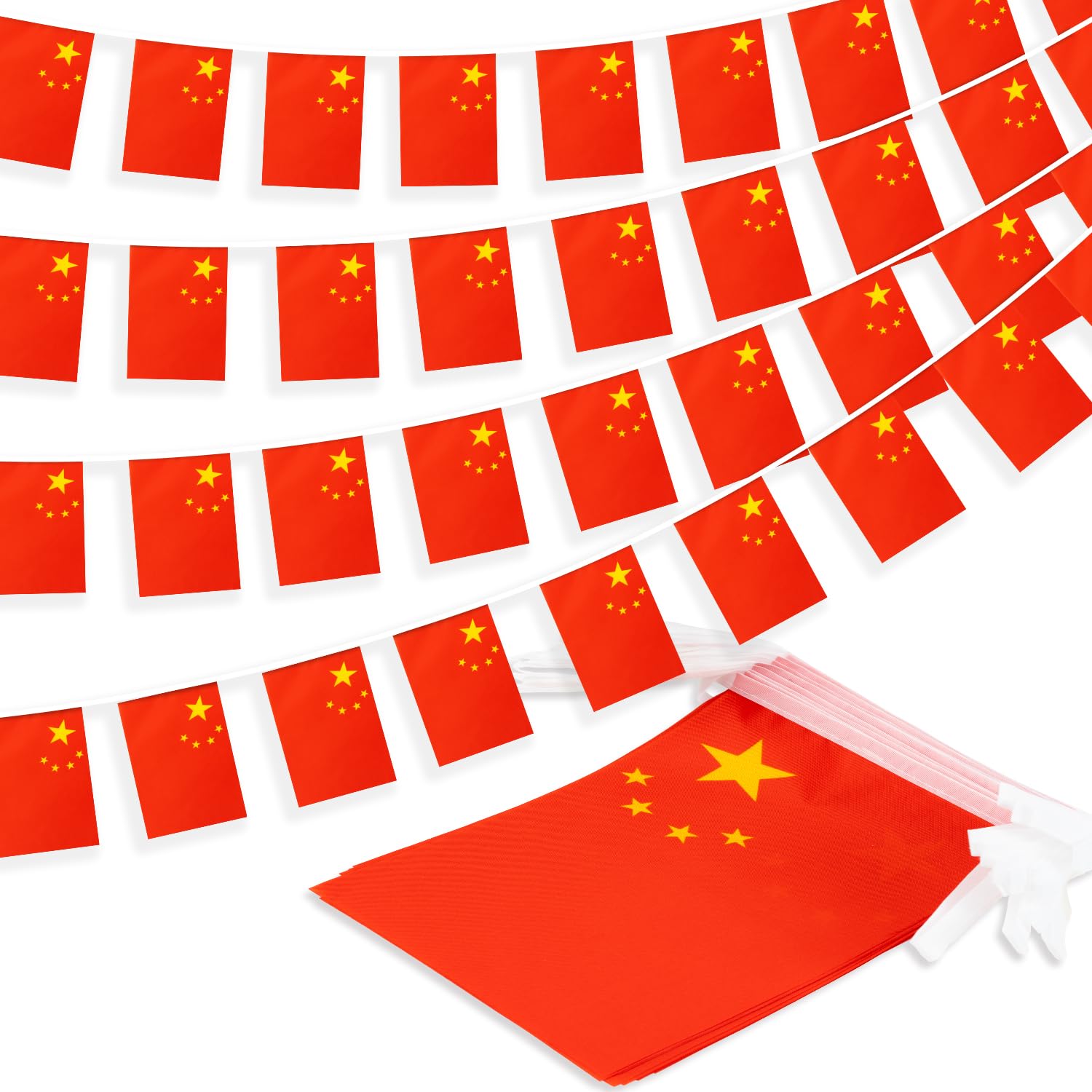 MVPRING China String Flag Pennant Banner, 30 flags on a string