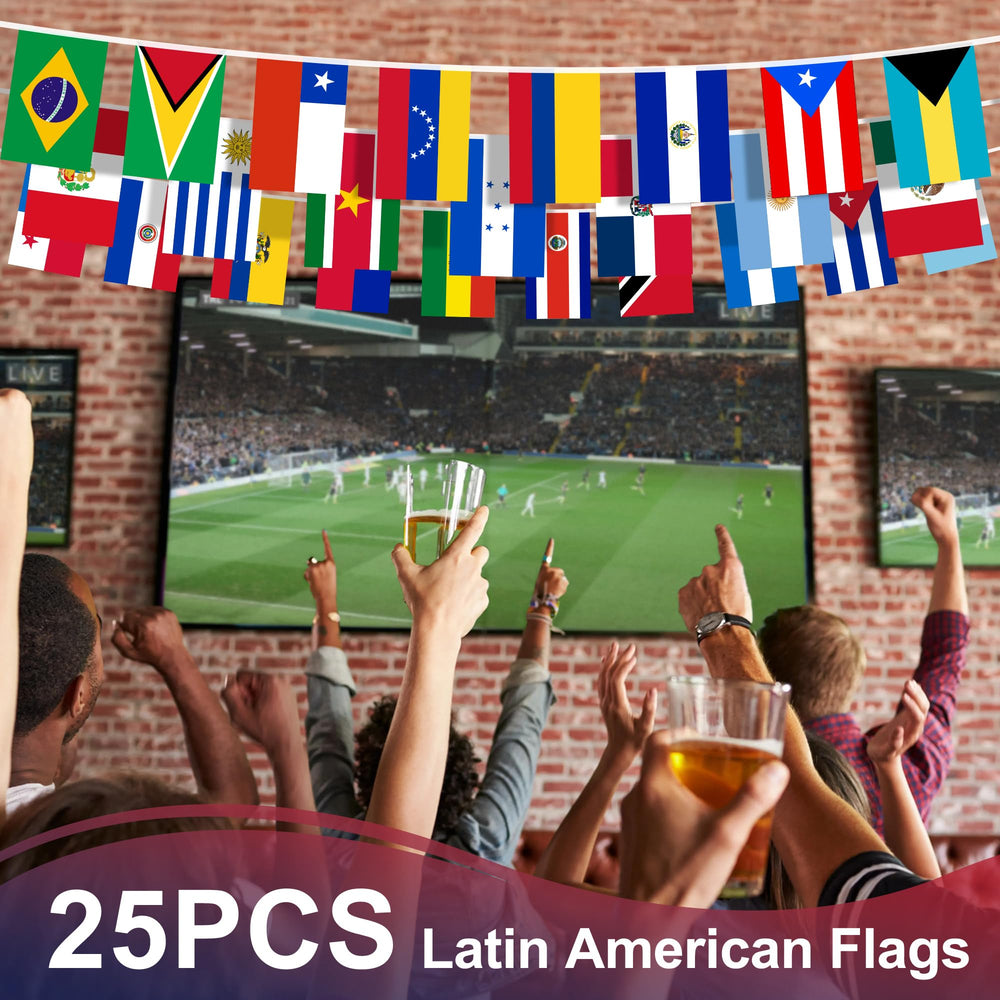MVPRING Latin America flags hanging on a porch