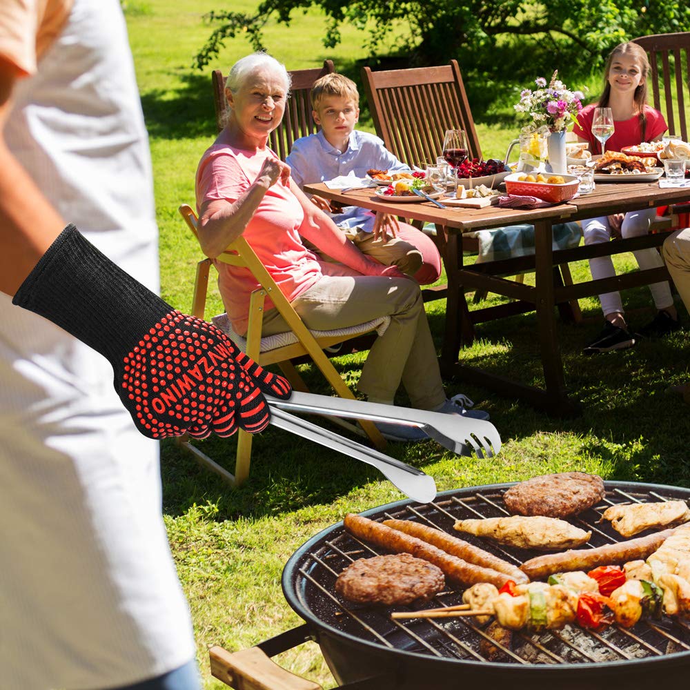 MVZAWINO BBQ Grill Gloves Fit on Male Hands