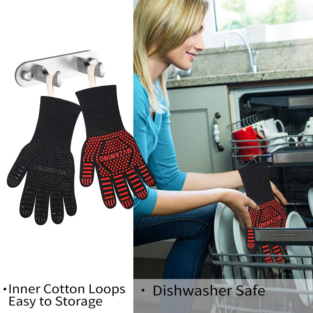 MVZAWINO BBQ Grill Gloves Hanging with Cotton Loop