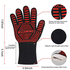 MVZAWINO BBQ Grill Gloves Heat Resistant Material Close-Up