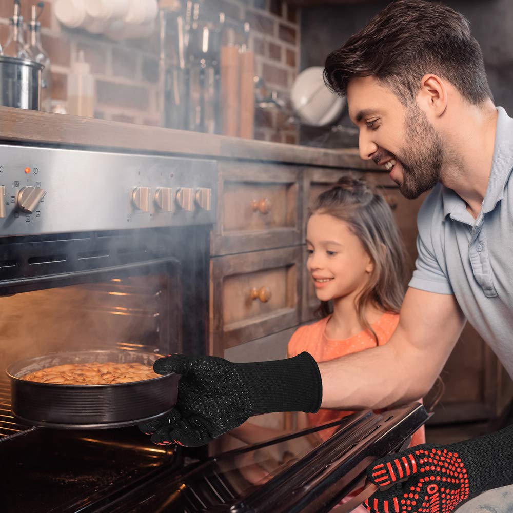 MVZAWINO BBQ Grill Gloves with Long Cuffs for Forearm Protection