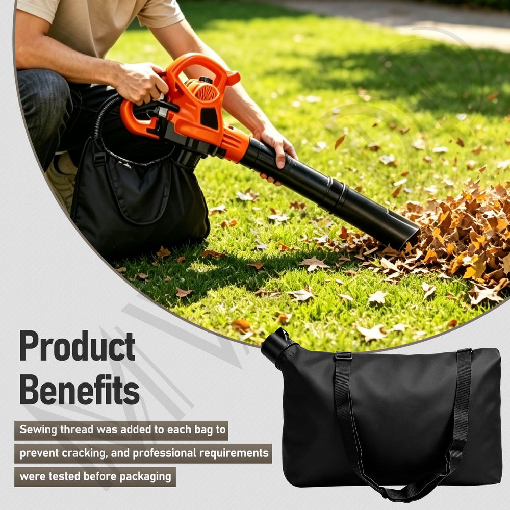 MWEDP Leaf Blower Shoulder Bag displayed with gardening equipment