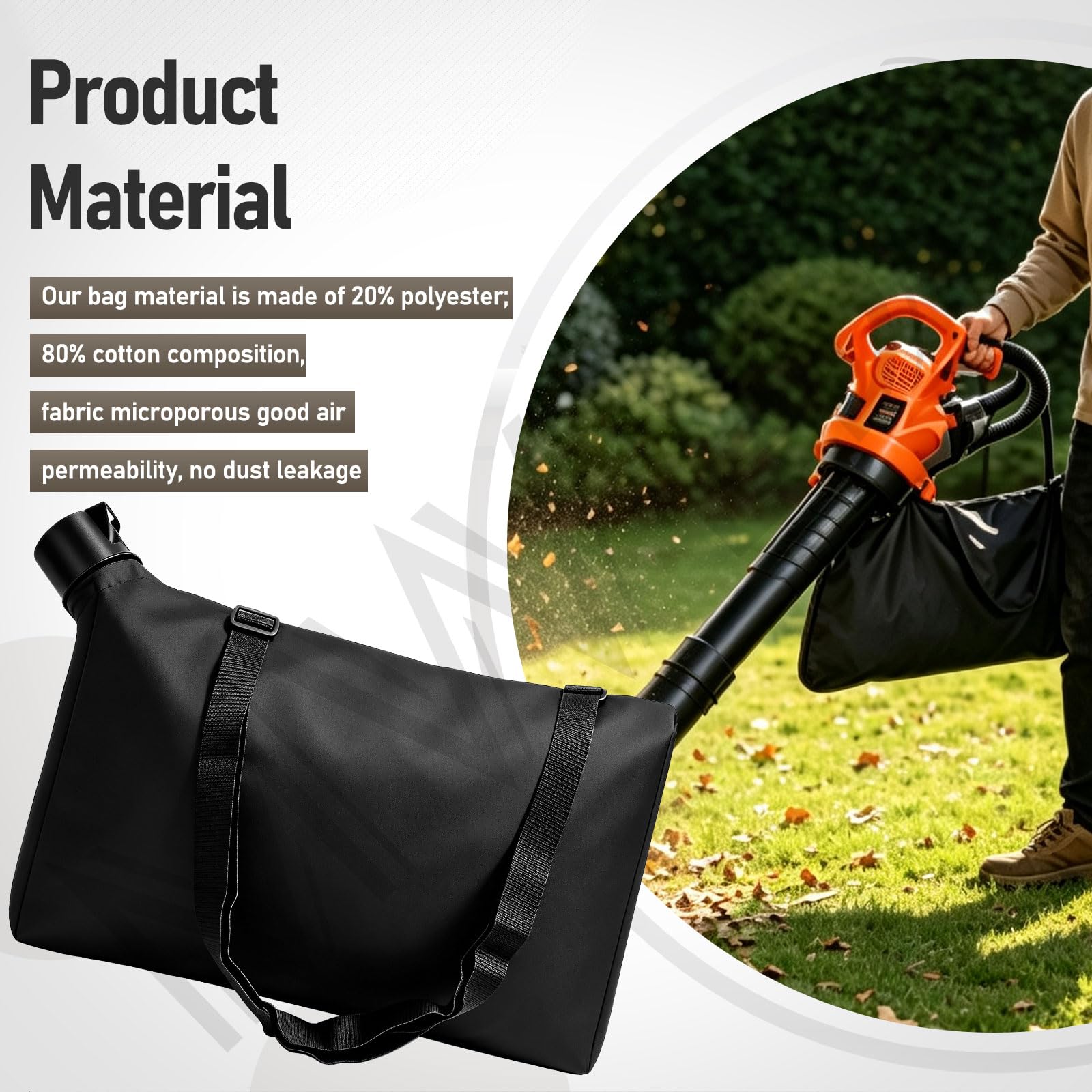 MWEDP Leaf Blower Shoulder Bag front view showing fabric detail